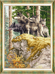 Вышивка ДЖ-049 Волки в дозоре